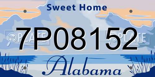 7P08152 Alabama License Plate