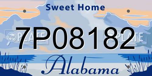 7P08182 Alabama License Plate