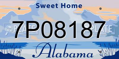 7P08187 Alabama License Plate