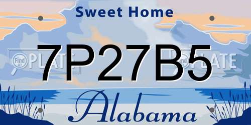 7P27B5 Alabama License Plate