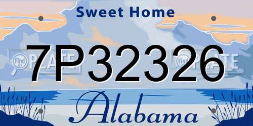 7P32326 Alabama License Plate