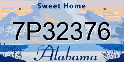 7P32376 Alabama License Plate