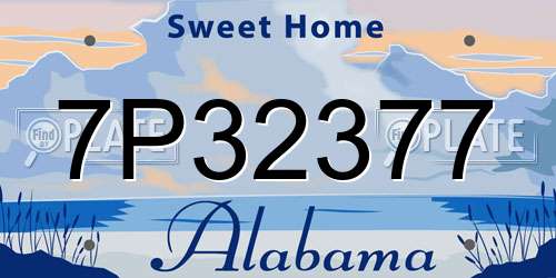 7P32377 Alabama License Plate