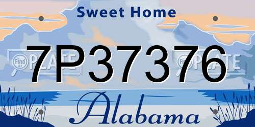 7P37376 Alabama License Plate