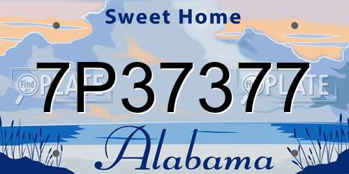 7P37377 Alabama License Plate
