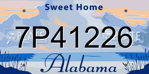 7P41226 Alabama License Plate