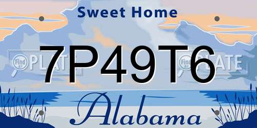 7P49T6 Alabama License Plate
