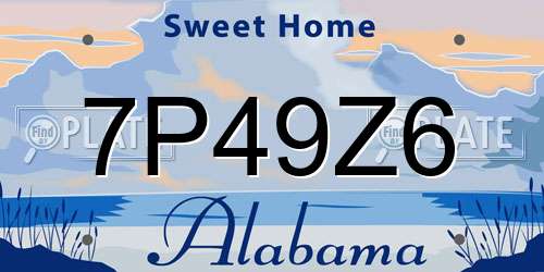 7P49Z6 Alabama License Plate