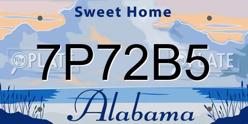 7P72B5 Alabama License Plate