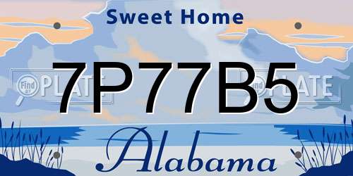 7P77B5 Alabama License Plate