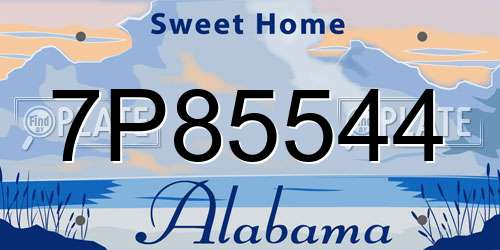 7P85544 Alabama License Plate