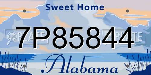 7P85844 Alabama License Plate