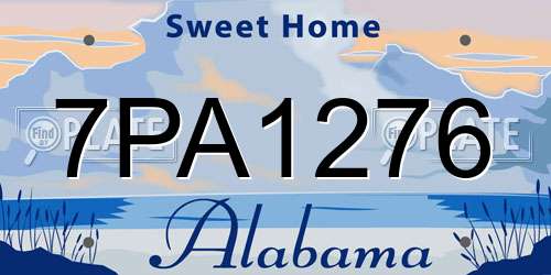 7PA1276 Alabama License Plate