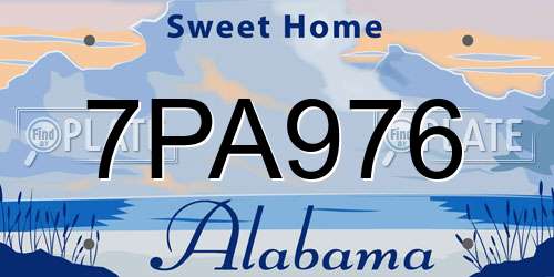 7PA976 Alabama License Plate