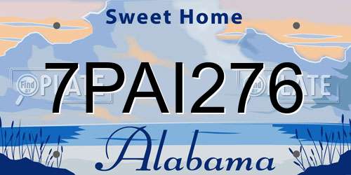 7PAI276 Alabama License Plate