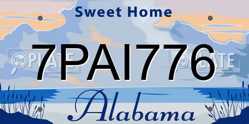7PAI776 Alabama License Plate