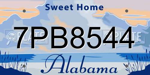 7PB8544 Alabama License Plate