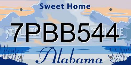 7PBB544 Alabama License Plate