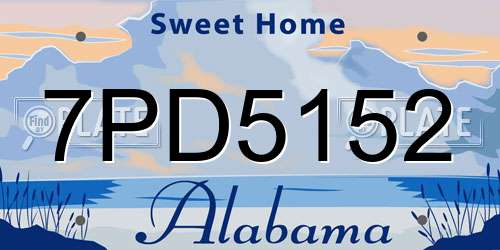 7PD5152 Alabama License Plate