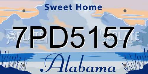 7PD5157 Alabama License Plate