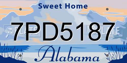7PD5187 Alabama License Plate