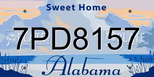 7PD8157 Alabama License Plate
