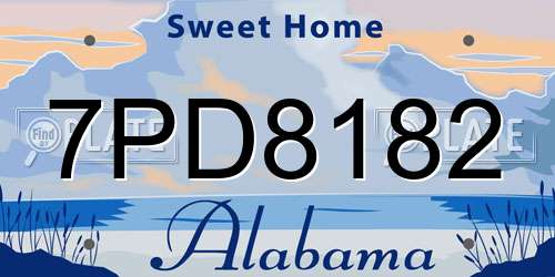7PD8182 Alabama License Plate