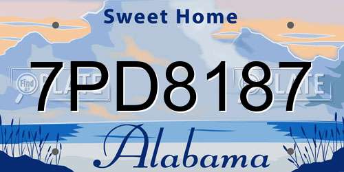 7PD8187 Alabama License Plate
