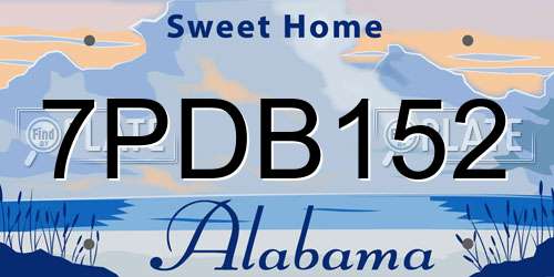7PDB152 Alabama License Plate