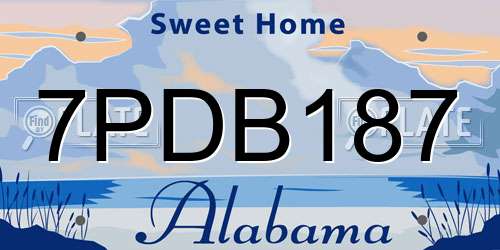7PDB187 Alabama License Plate