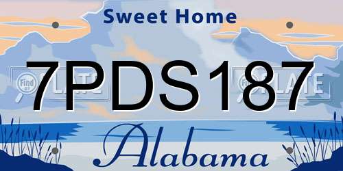 7PDS187 Alabama License Plate