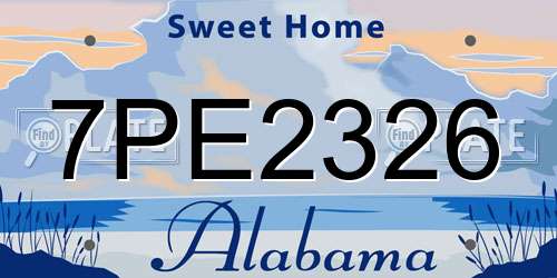 7PE2326 Alabama License Plate