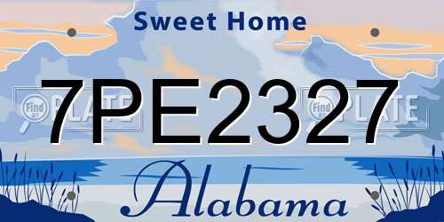 7PE2327 Alabama License Plate