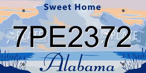 7PE2372 Alabama License Plate