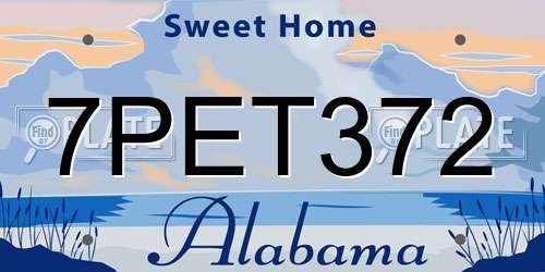 7PET372 Alabama License Plate