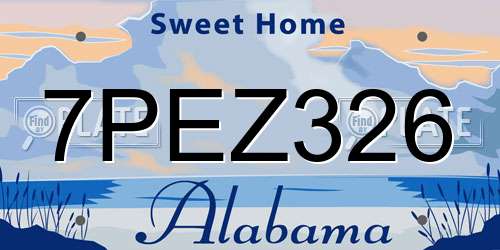 7PEZ326 Alabama License Plate