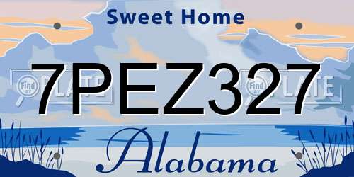 7PEZ327 Alabama License Plate