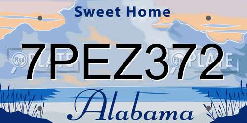 7PEZ372 Alabama License Plate
