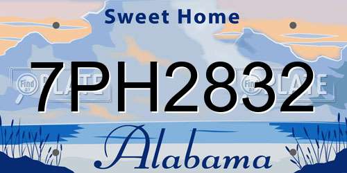 7PH2832 Alabama License Plate