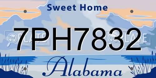 7PH7832 Alabama License Plate