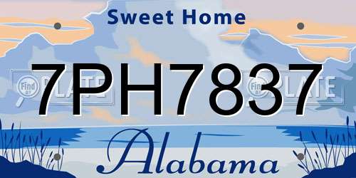 7PH7837 Alabama License Plate