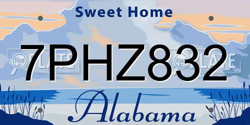 7PHZ832 Alabama License Plate