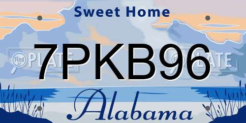 7PKB96 Alabama License Plate