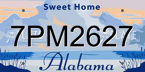 7PM2627 Alabama License Plate