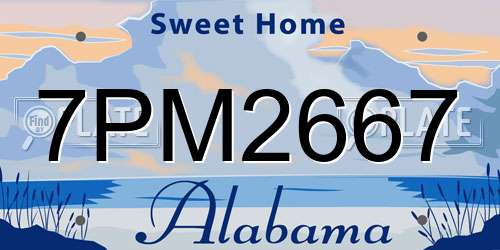 7PM2667 Alabama License Plate