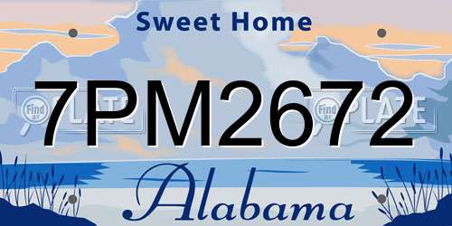 7PM2672 Alabama License Plate