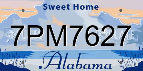 7PM7627 Alabama License Plate
