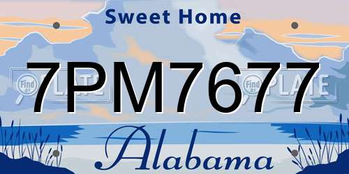 7PM7677 Alabama License Plate