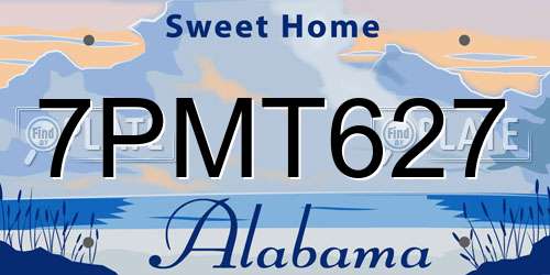 7PMT627 Alabama License Plate