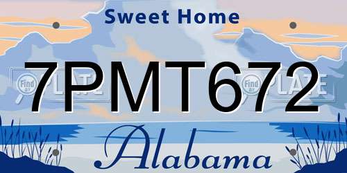 7PMT672 Alabama License Plate